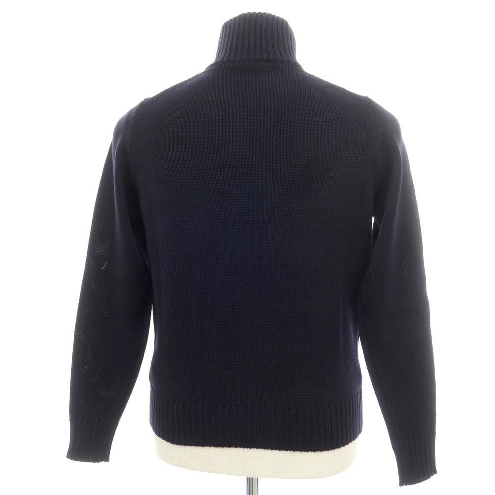 [New] ZANONE CHIOTO Kyoto mid gauge wool stand collar cardigan navy [44] [Condition rank N] [Men&