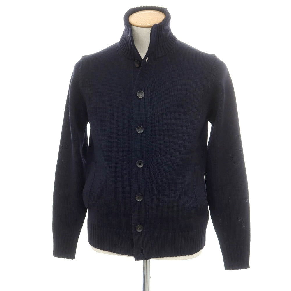 [New] ZANONE CHIOTO Kyoto mid gauge wool stand collar cardigan navy [46] [Condition rank N] [Men&