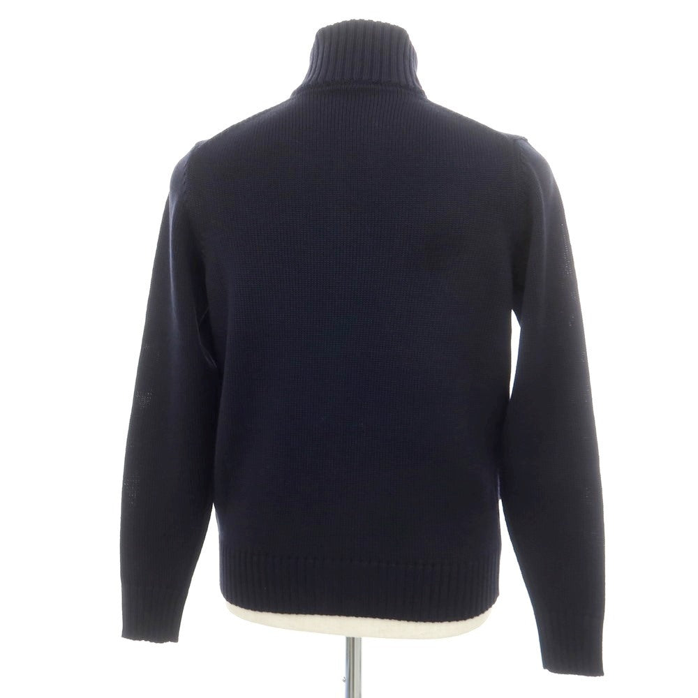 [New] ZANONE CHIOTO Kyoto mid gauge wool stand collar cardigan navy [46] [Condition rank N] [Men&