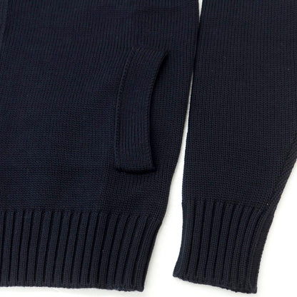[New] ZANONE CHIOTO Kyoto mid gauge wool stand collar cardigan navy [46] [Condition rank N] [Men&