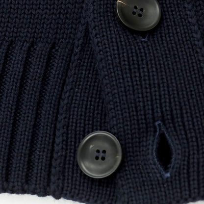 [New] ZANONE CHIOTO Kyoto mid gauge wool stand collar cardigan navy [46] [Condition rank N] [Men&