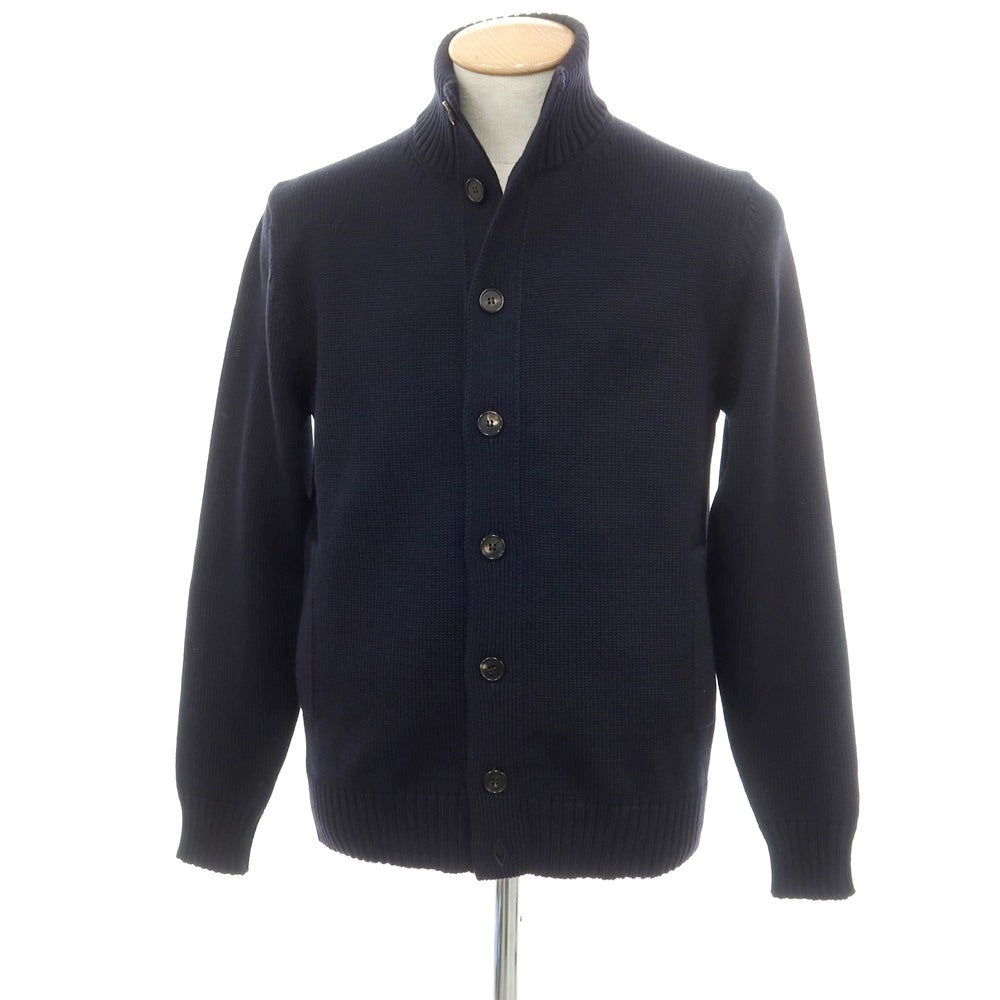 [New] ZANONE CHIOTO Kyoto mid gauge wool stand collar cardigan navy [46] [Condition rank N] [Men&