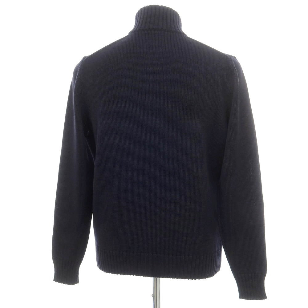 [New] ZANONE CHIOTO Kyoto mid gauge wool stand collar cardigan navy [46] [Condition rank N] [Men&