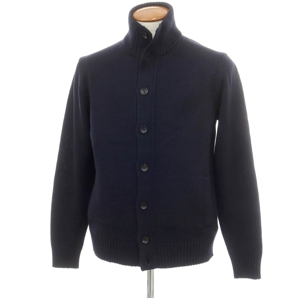 [New] ZANONE CHIOTO Kyoto mid gauge wool stand collar cardigan, navy [50] [Condition rank N] [Men&