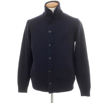 [New] ZANONE CHIOTO Kyoto mid gauge wool stand collar cardigan, navy [50] [Condition rank N] [Men&