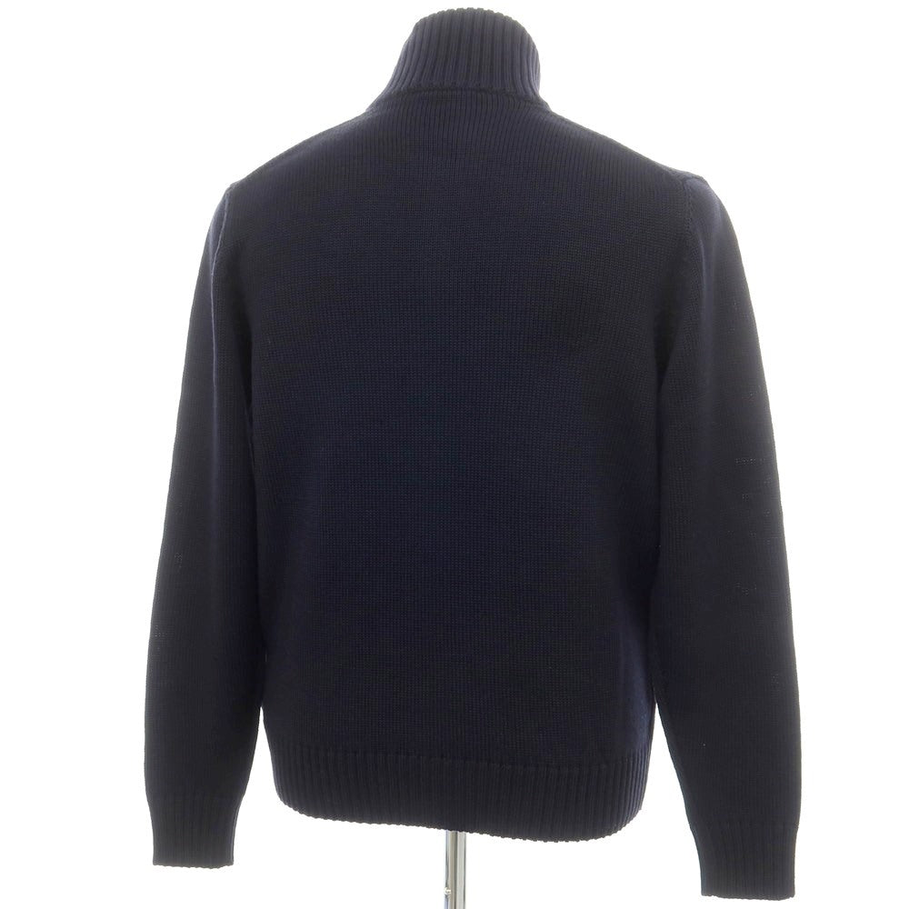 [New] ZANONE CHIOTO Kyoto mid gauge wool stand collar cardigan, navy [50] [Condition rank N] [Men&