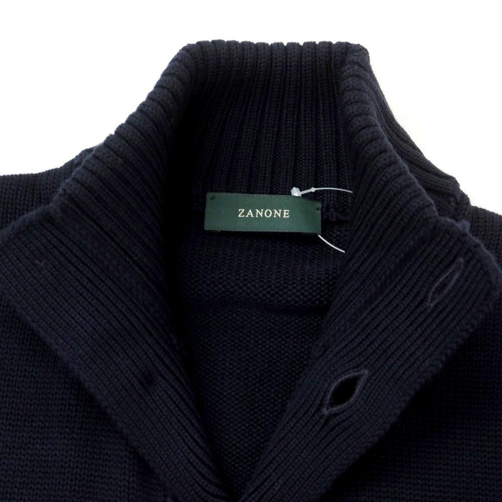 [New] ZANONE CHIOTO Kyoto mid gauge wool stand collar cardigan, navy [50] [Condition rank N] [Men&