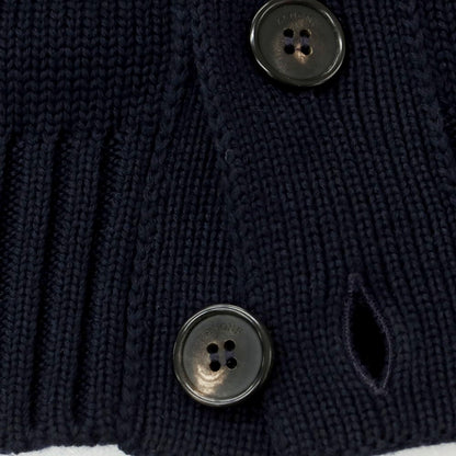 [New] ZANONE CHIOTO Kyoto mid gauge wool stand collar cardigan, navy [50] [Condition rank N] [Men&