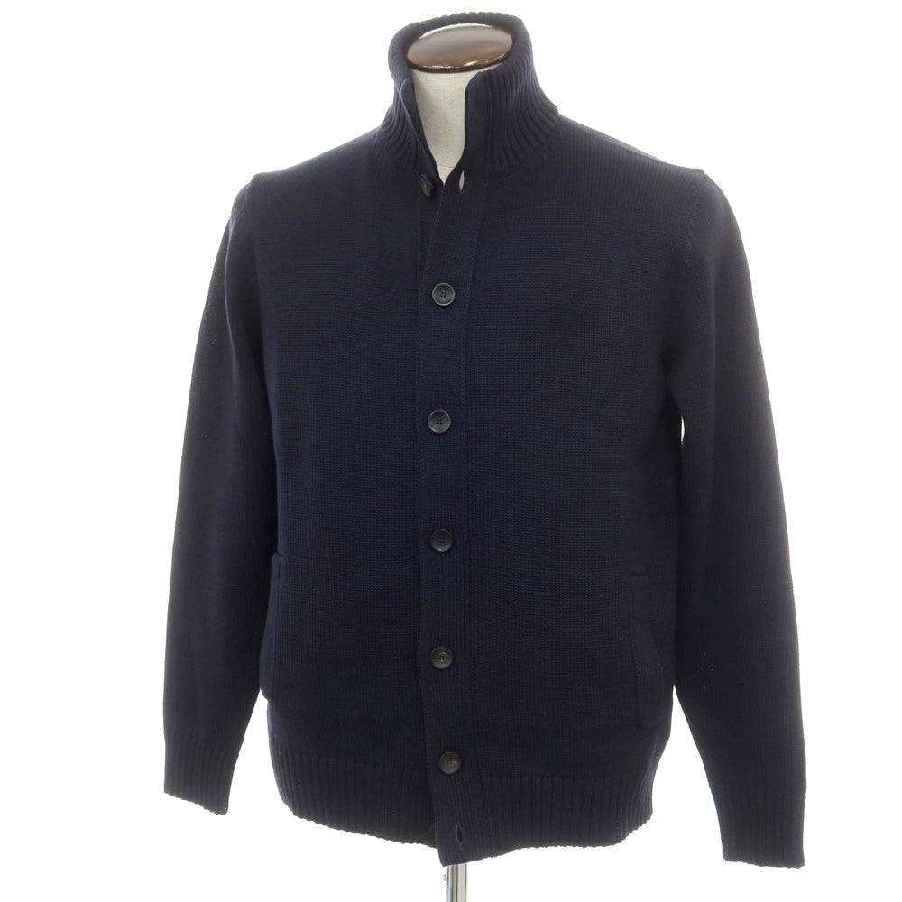 [New] ZANONE CHIOTO Kyoto Mid-gauge Wool Stand Collar Cardigan Navy [52] [Condition Rank N] [Men&