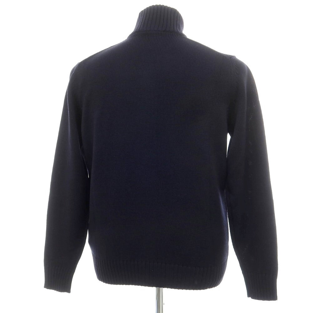 [New] ZANONE CHIOTO Kyoto Mid-gauge Wool Stand Collar Cardigan Navy [52] [Condition Rank N] [Men&