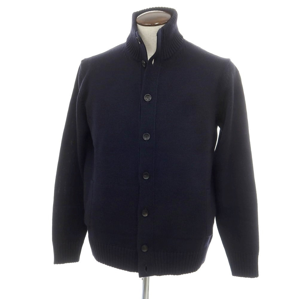 [New] ZANONE CHIOTO Kyoto mid gauge wool stand collar cardigan, navy [54] [Condition rank N] [Men&
