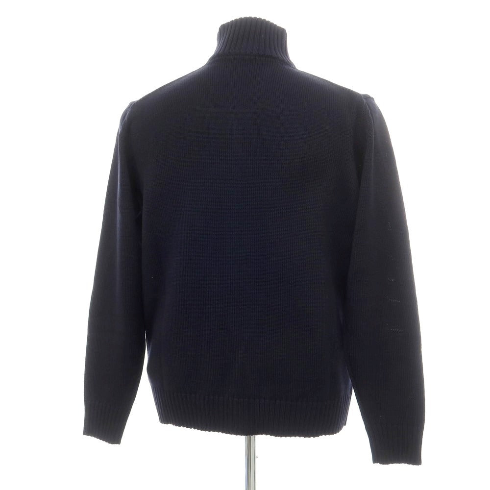 [New] ZANONE CHIOTO Kyoto mid gauge wool stand collar cardigan, navy [54] [Condition rank N] [Men&