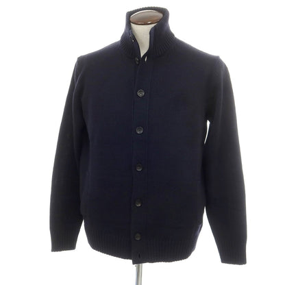 [New] ZANONE CHIOTO Kyoto mid gauge wool stand collar cardigan, navy [54] [Condition rank N] [Men&