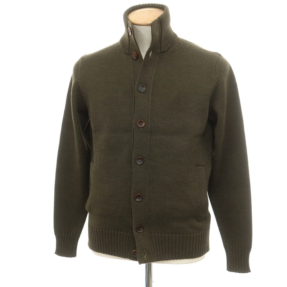 [New] ZANONE CHIOTO Kyoto mid gauge wool stand collar cardigan, dark olive [46] [Condition Rank N] [Men&