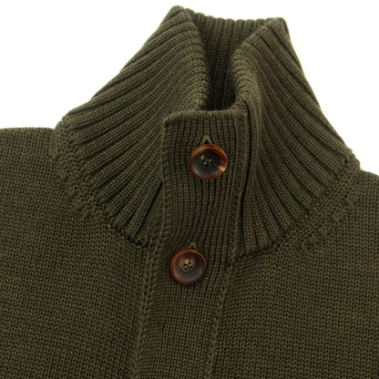 [New] ZANONE CHIOTO Kyoto mid gauge wool stand collar cardigan, dark olive [46] [Condition Rank N] [Men&