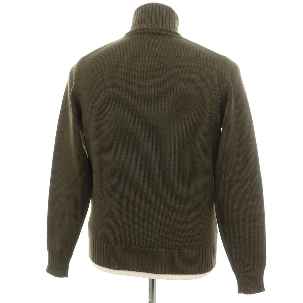[New] ZANONE CHIOTO Kyoto mid gauge wool stand collar cardigan, dark olive [48] [Condition Rank N] [Men&