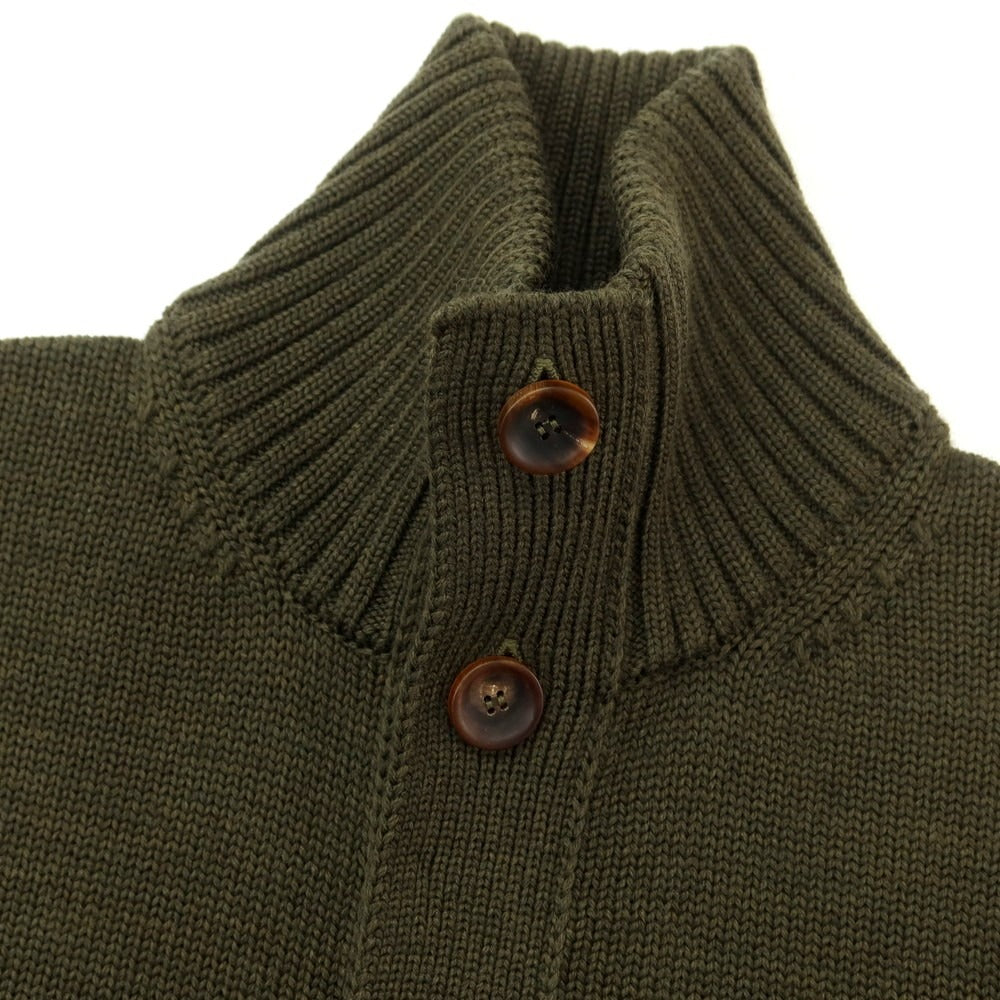 [New] ZANONE CHIOTO Kyoto mid gauge wool stand collar cardigan, dark olive [48] [Condition Rank N] [Men&