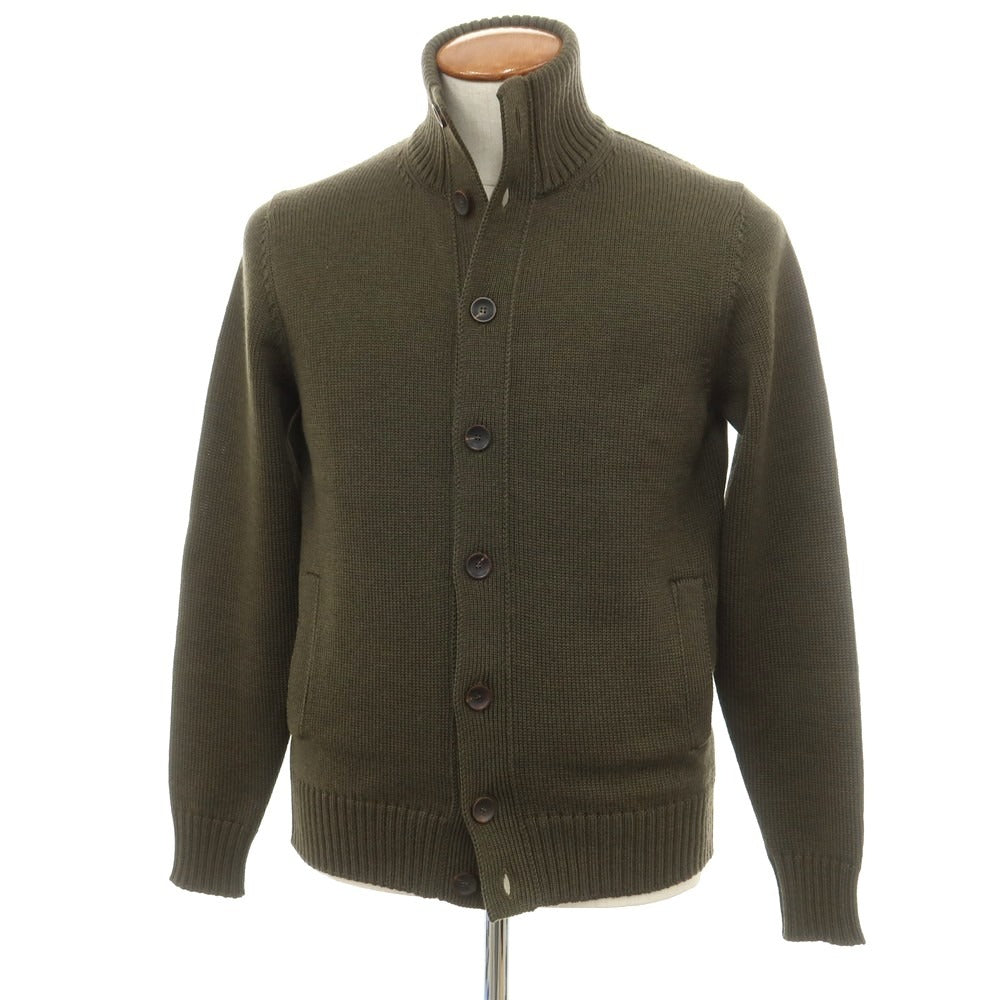 [New] ZANONE CHIOTO Kyoto mid gauge wool stand collar cardigan, dark olive [48] [Condition Rank N] [Men&