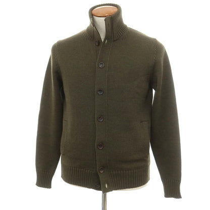 [New] ZANONE CHIOTO Kyoto mid gauge wool stand collar cardigan, dark olive [48] [Condition Rank N] [Men&