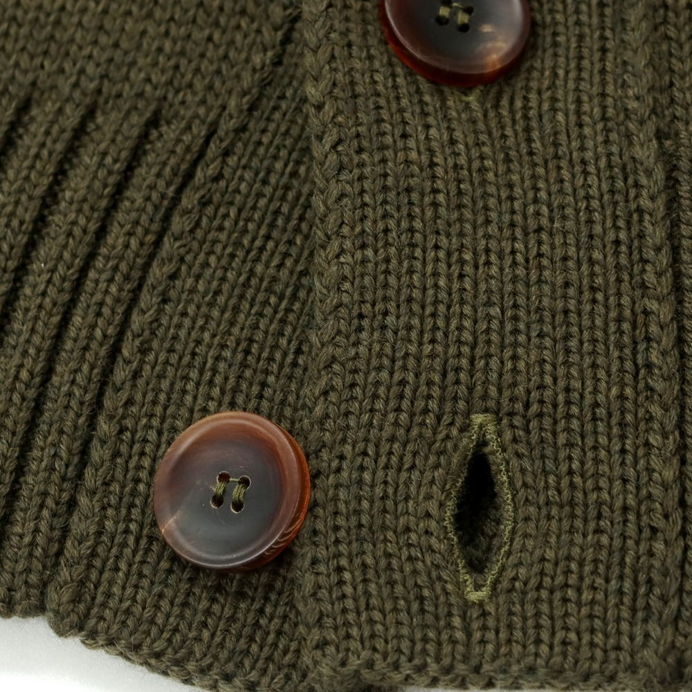 [New] ZANONE CHIOTO Kyoto mid gauge wool stand collar cardigan, dark olive [48] [Condition Rank N] [Men&