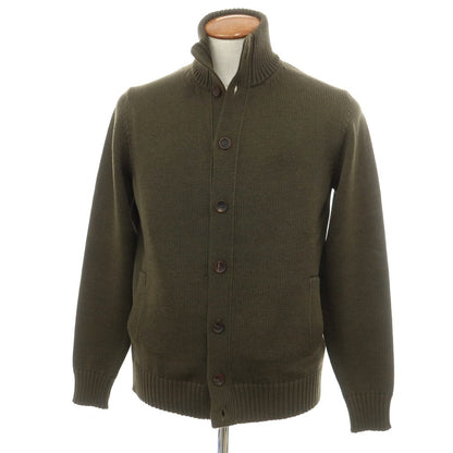 [New] ZANONE CHIOTO Kyoto mid-gauge wool stand-up collar cardigan, dark olive [50] [Condition rank N] [Men&