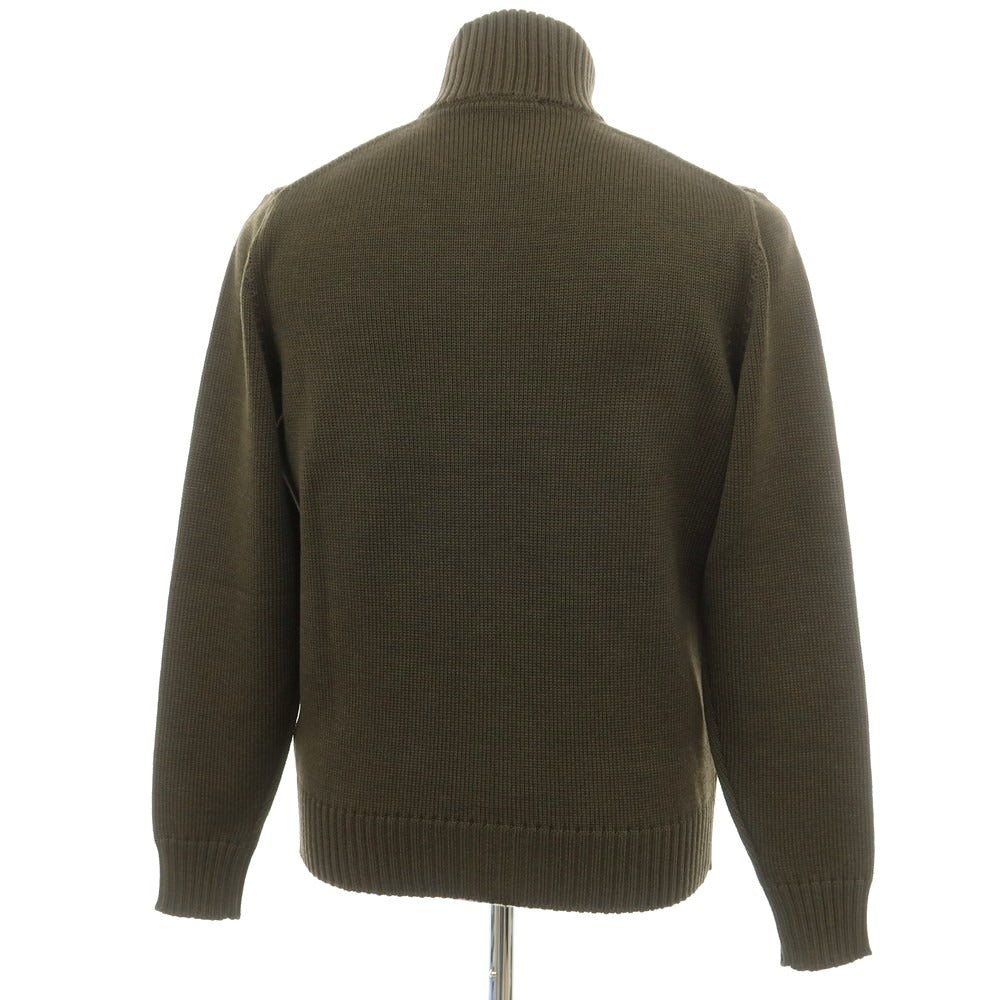 [New] ZANONE CHIOTO Kyoto mid-gauge wool stand-up collar cardigan, dark olive [50] [Condition rank N] [Men&