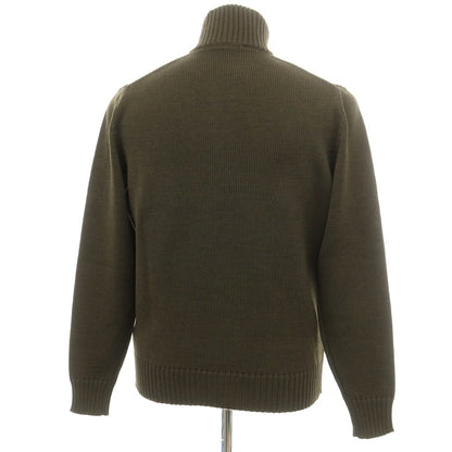 [New] ZANONE CHIOTO Kyoto mid-gauge wool stand-up collar cardigan, dark olive [50] [Condition rank N] [Men&