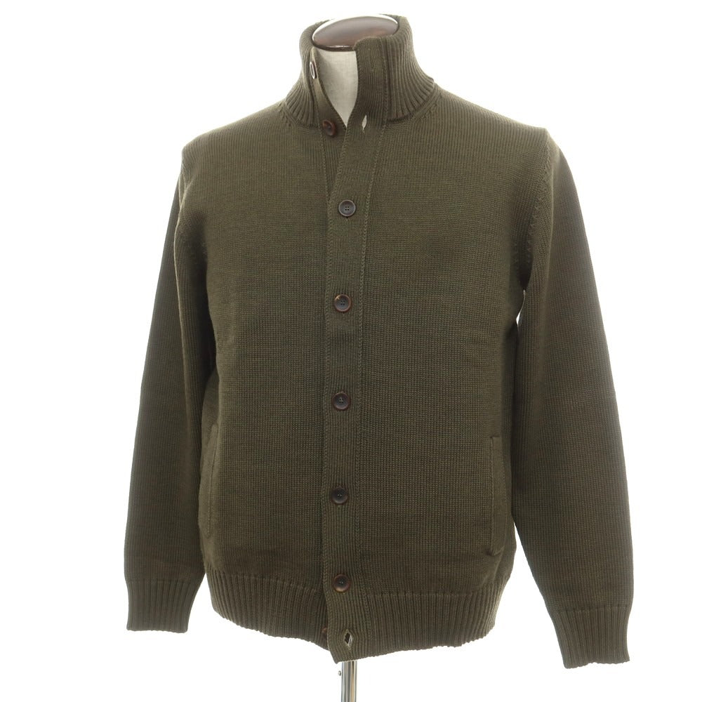 [New] ZANONE CHIOTO Kyoto mid gauge wool stand collar cardigan, dark olive [54] [Condition rank N] [Men&