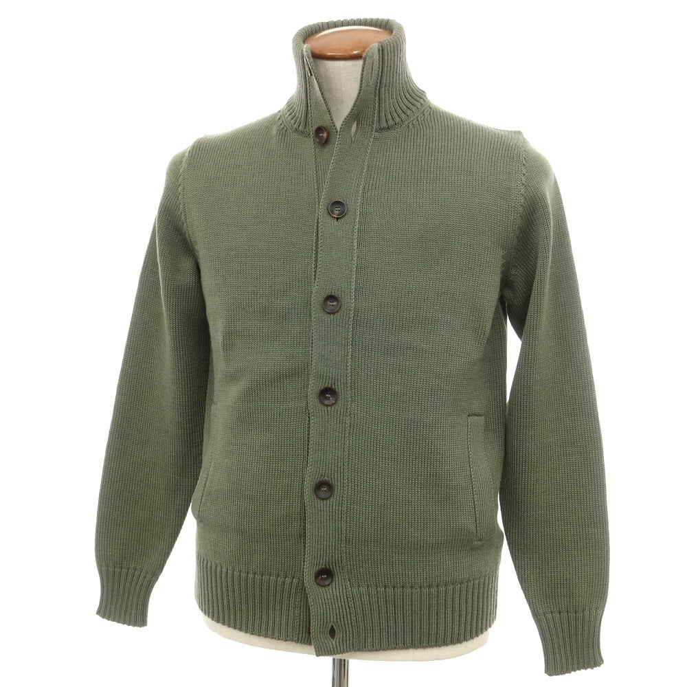 [New] ZANONE CHIOTO Kyoto mid-gauge wool stand-up collar cardigan, sage green [48] [Condition Rank N] [Men&