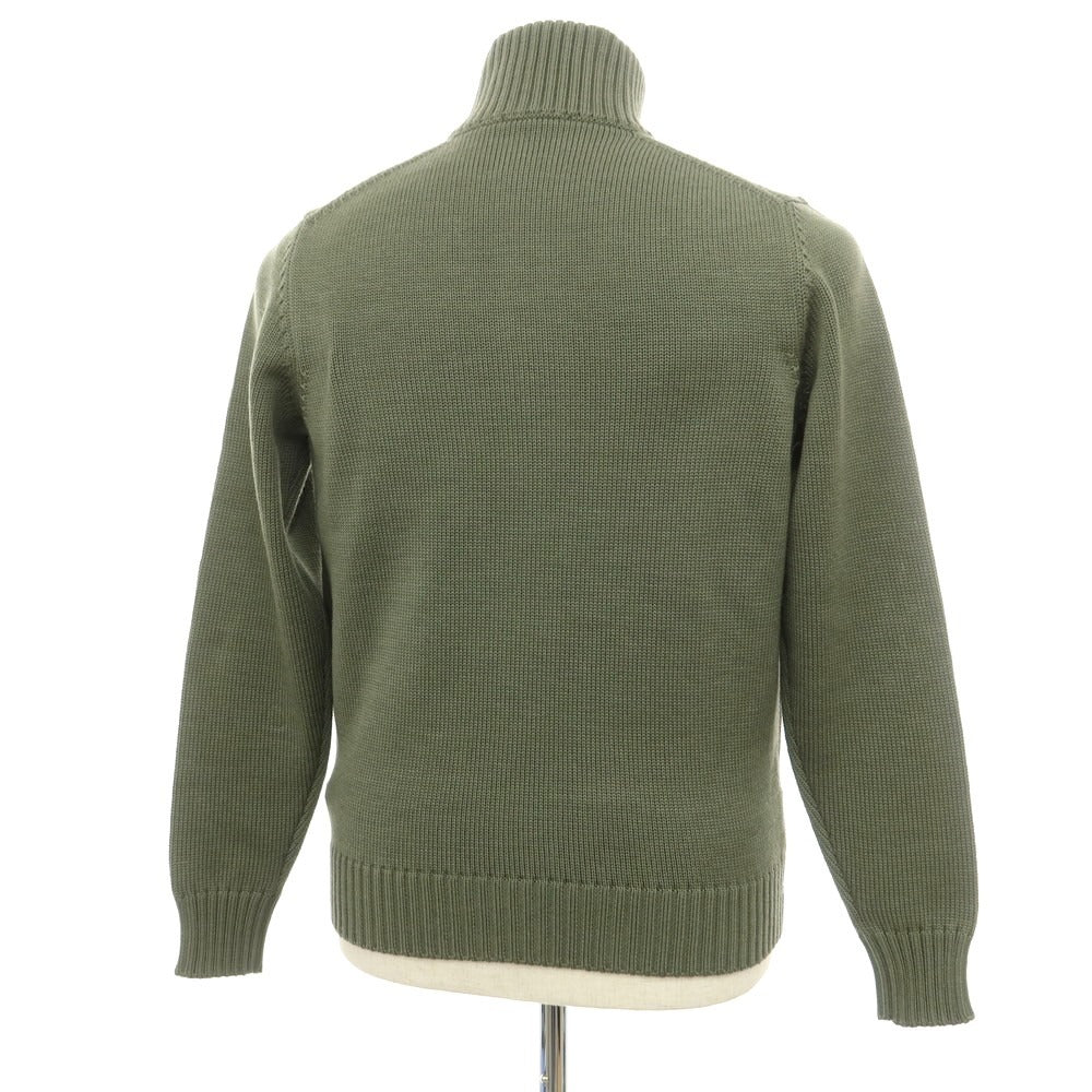 [New] ZANONE CHIOTO Kyoto mid-gauge wool stand-up collar cardigan, sage green [48] [Condition Rank N] [Men&