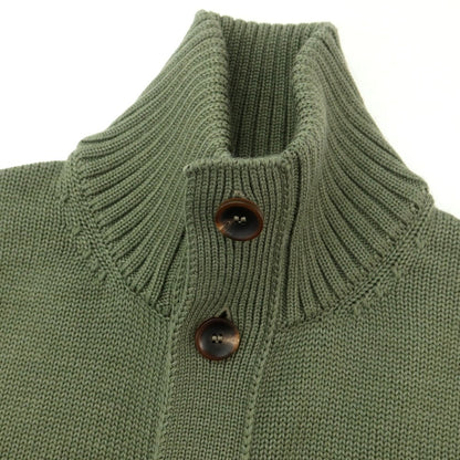 [New] ZANONE CHIOTO Kyoto mid-gauge wool stand-up collar cardigan, sage green [48] [Condition Rank N] [Men&