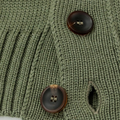 [New] ZANONE CHIOTO Kyoto mid-gauge wool stand-up collar cardigan, sage green [48] [Condition Rank N] [Men&