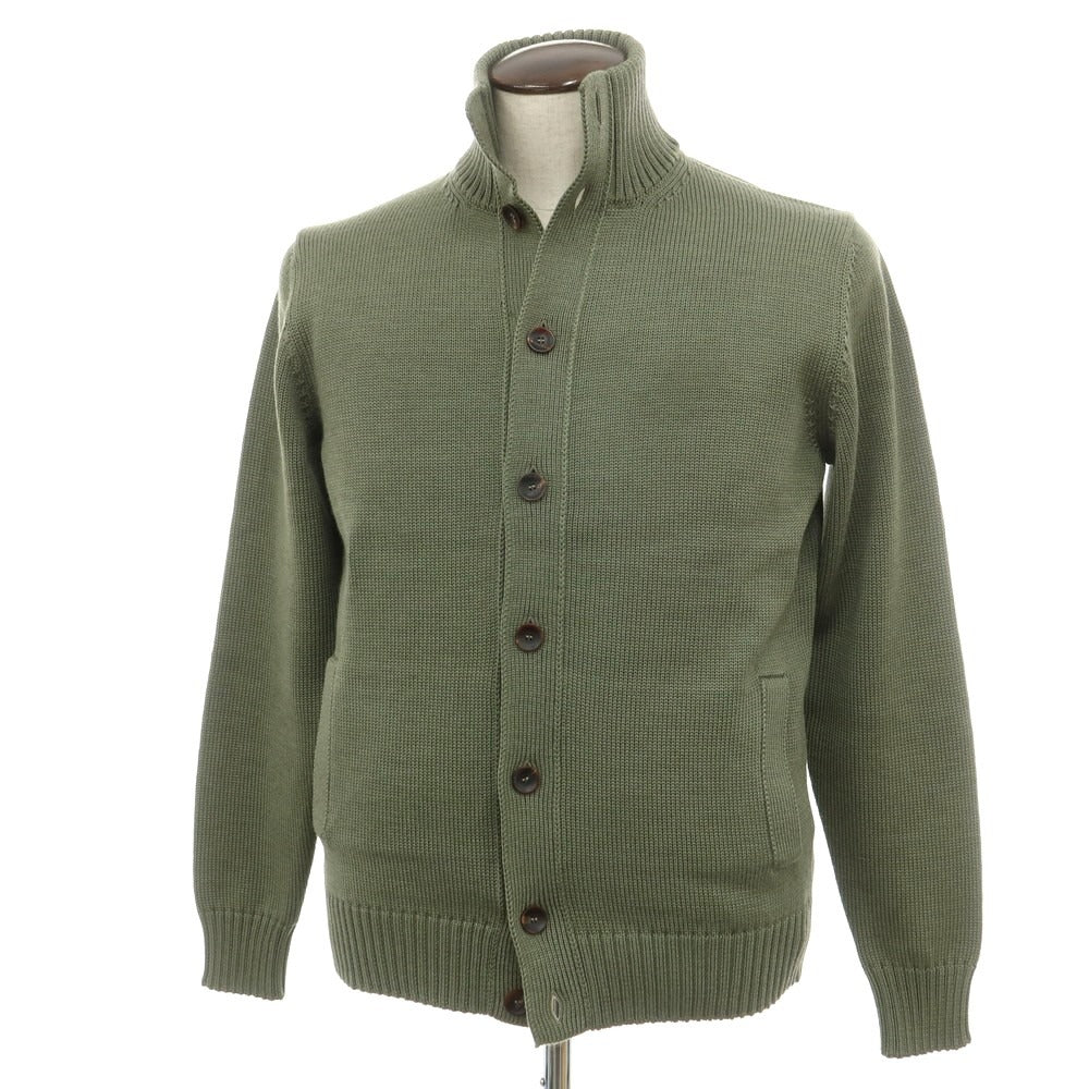[New Outlet] ZANONE CHIOTO Kyoto Mid-gauge Wool Stand Collar Cardigan Sage Green [52] [Condition Rank N-] [Men&