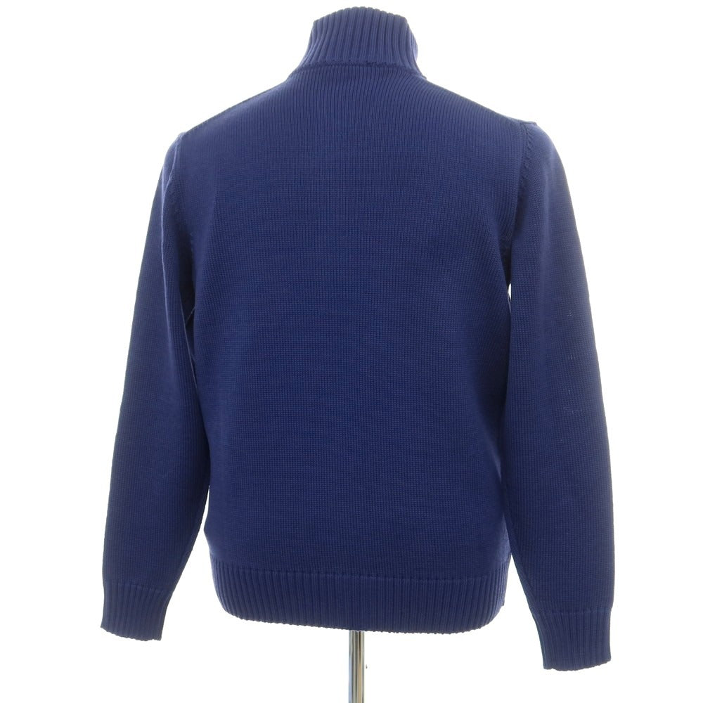 [New] ZANONE CHIOTO Kyoto mid gauge wool stand collar cardigan navy blue [52] [Condition rank N] [Men&