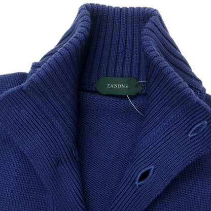 [New] ZANONE CHIOTO Kyoto mid gauge wool stand collar cardigan navy blue [52] [Condition rank N] [Men&