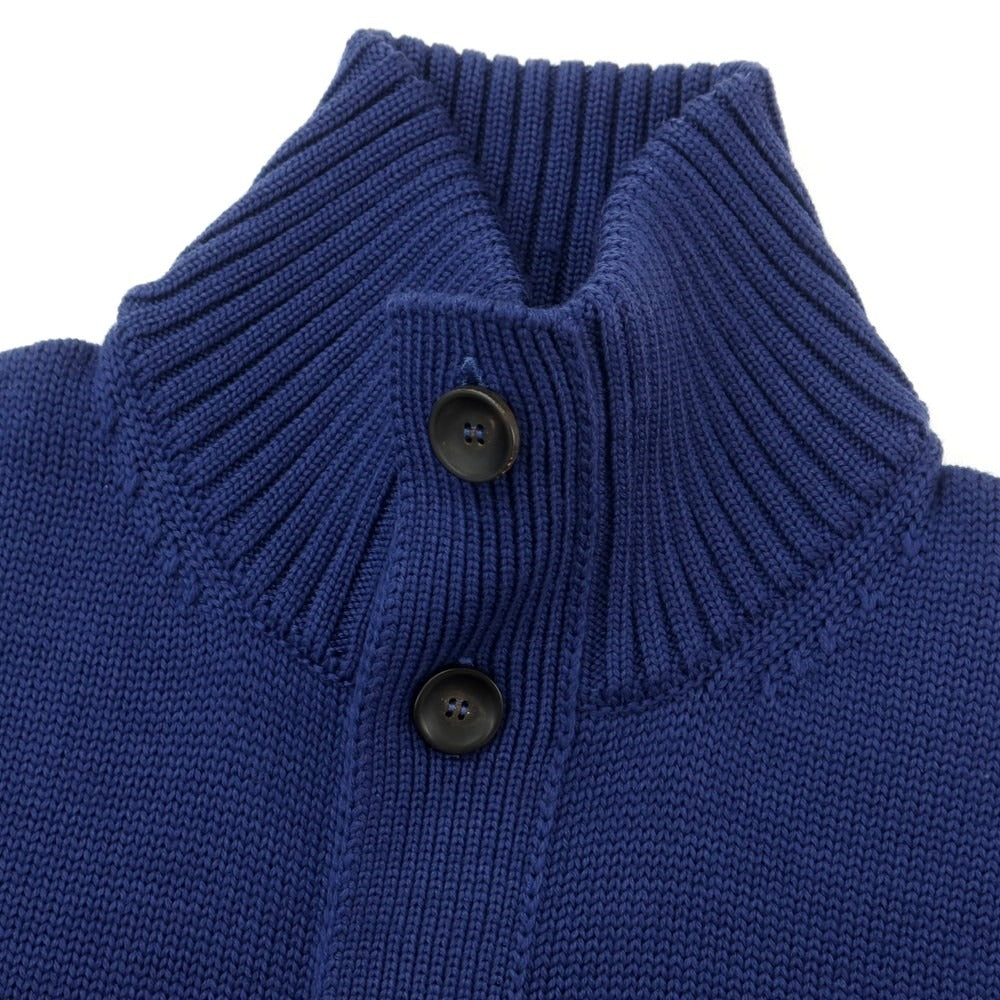 [New] ZANONE CHIOTO Kyoto mid gauge wool stand collar cardigan navy blue [52] [Condition rank N] [Men&