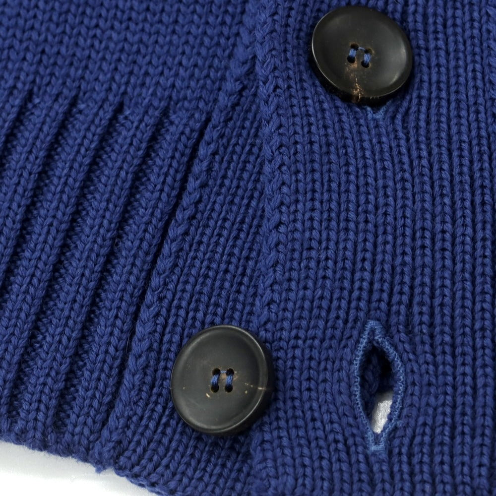 [New] ZANONE CHIOTO Kyoto mid gauge wool stand collar cardigan navy blue [52] [Condition rank N] [Men&