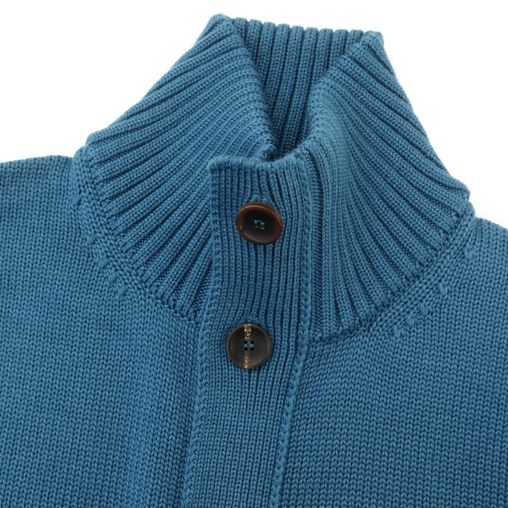 [New] ZANONE CHIOTO Kyoto mid gauge wool stand collar cardigan, blue [50] [Condition rank N] [Men&