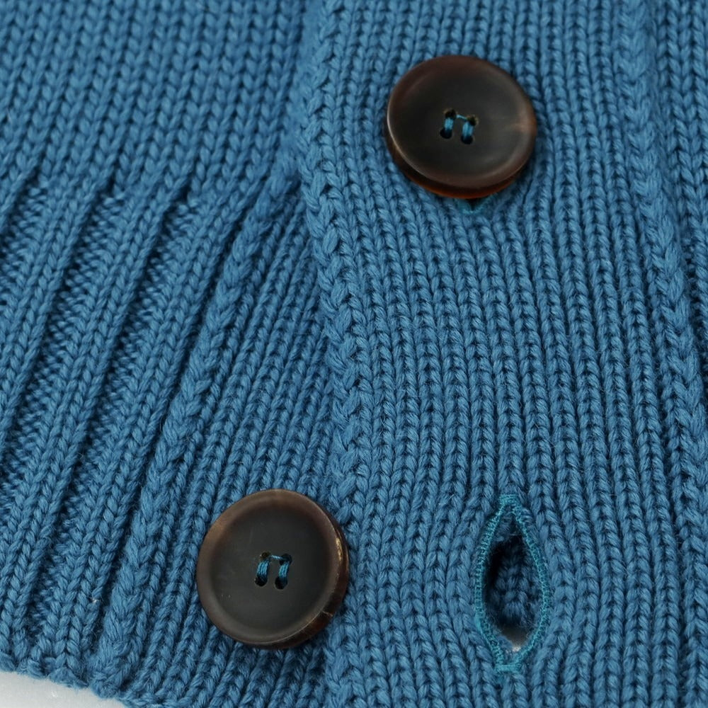 [New] ZANONE CHIOTO Kyoto mid gauge wool stand collar cardigan, blue [50] [Condition rank N] [Men&