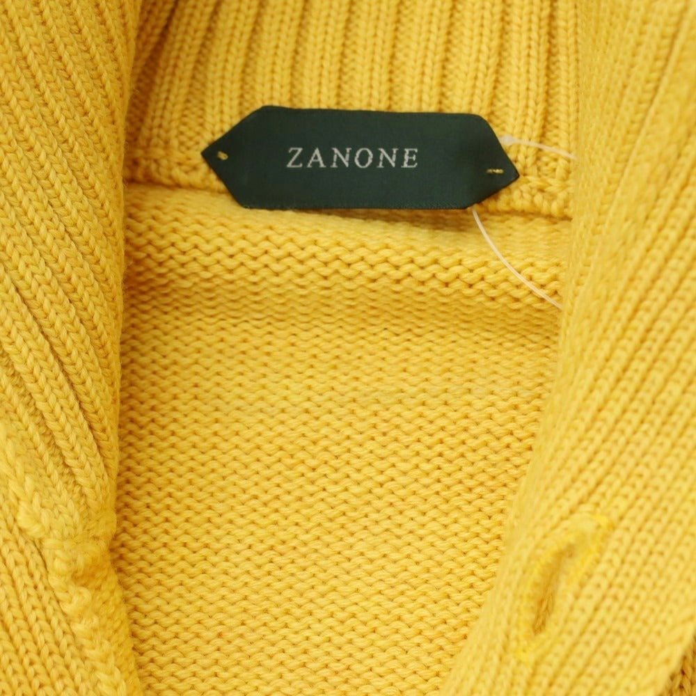 [New Outlet] ZANONE CHIOTO Kyoto Mid-gauge Wool Stand Collar Cardigan Yellow [52] [Condition Rank N-] [Men&