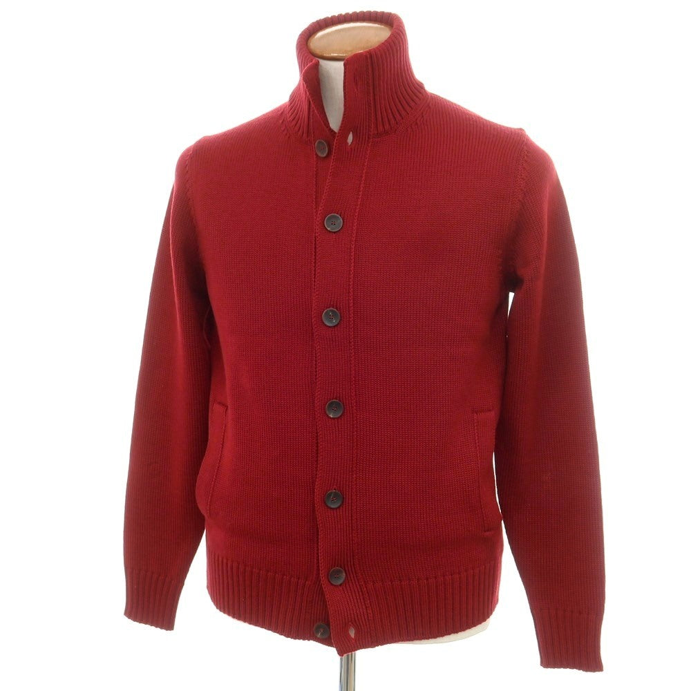 [New] ZANONE CHIOTO Kyoto Mid-gauge Wool Stand Collar Cardigan Red [48] [Condition Rank N] [Men&