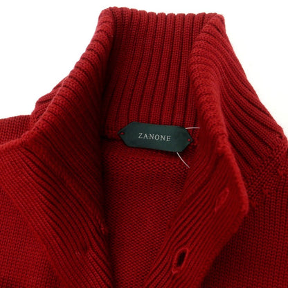 [New] ZANONE CHIOTO Kyoto Mid-gauge Wool Stand Collar Cardigan Red [48] [Condition Rank N] [Men&