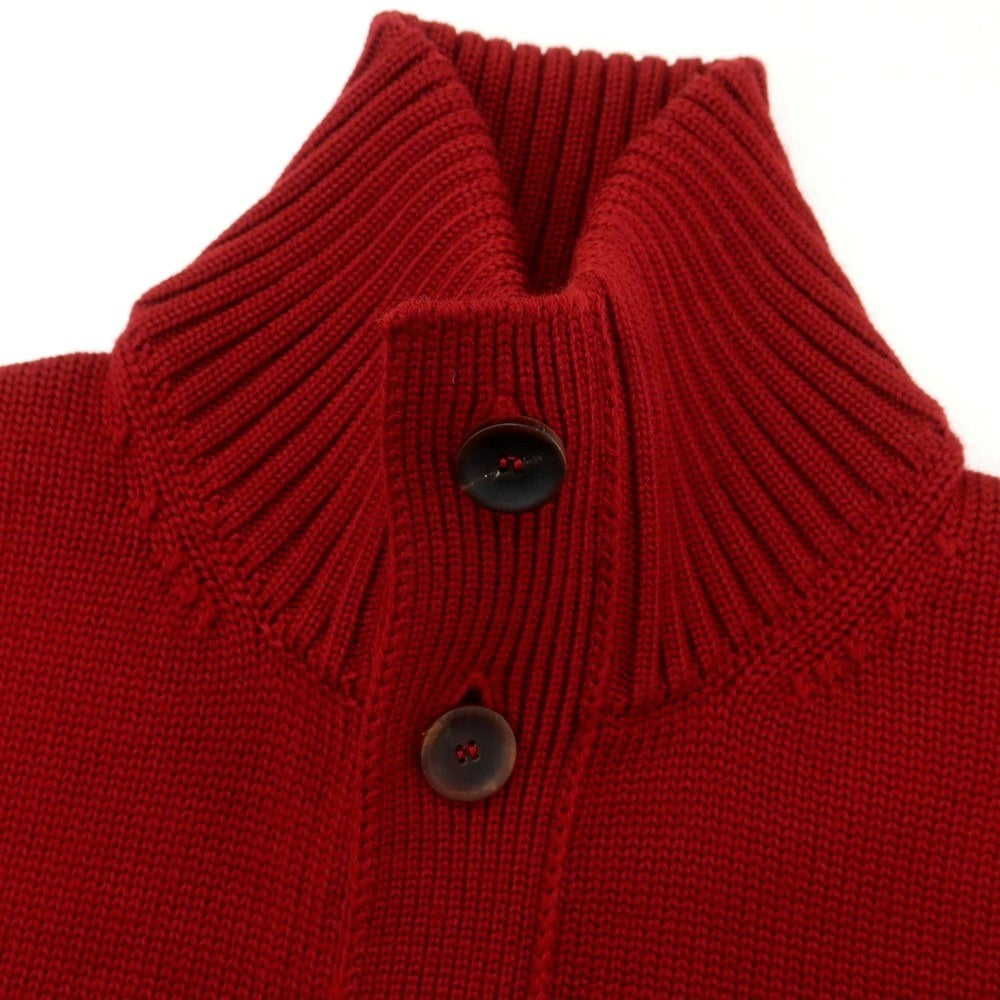 [New] ZANONE CHIOTO Kyoto Mid-gauge Wool Stand Collar Cardigan Red [48] [Condition Rank N] [Men&