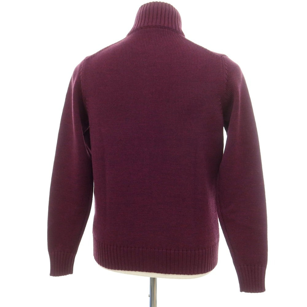 [New] ZANONE CHIOTO Kyoto mid gauge wool stand collar cardigan dark purple [46] [Condition rank N] [Men&