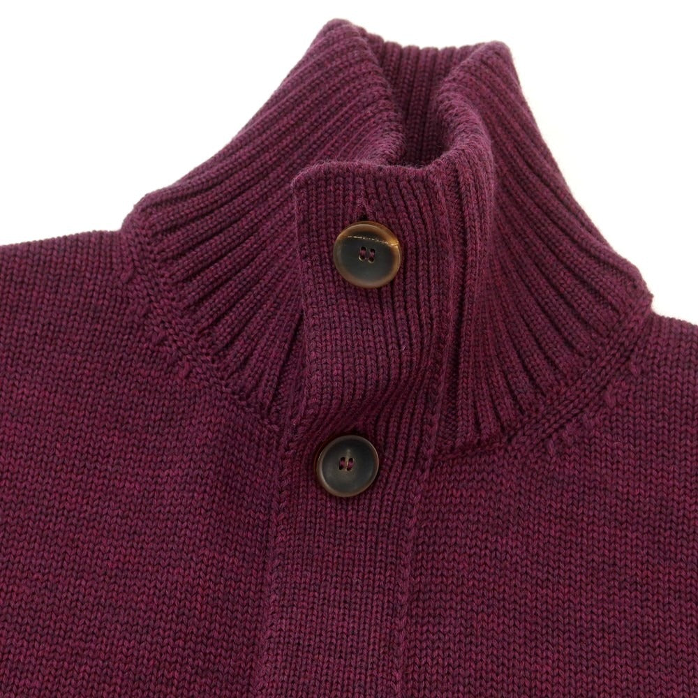 [New] ZANONE CHIOTO Kyoto mid gauge wool stand collar cardigan dark purple [46] [Condition rank N] [Men&