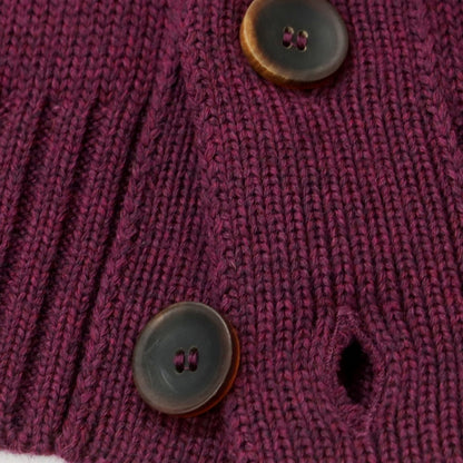[New] ZANONE CHIOTO Kyoto mid gauge wool stand collar cardigan dark purple [46] [Condition rank N] [Men&
