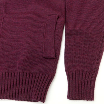 [New] ZANONE CHIOTO Kyoto mid gauge wool stand collar cardigan dark purple [46] [Condition rank N] [Men&