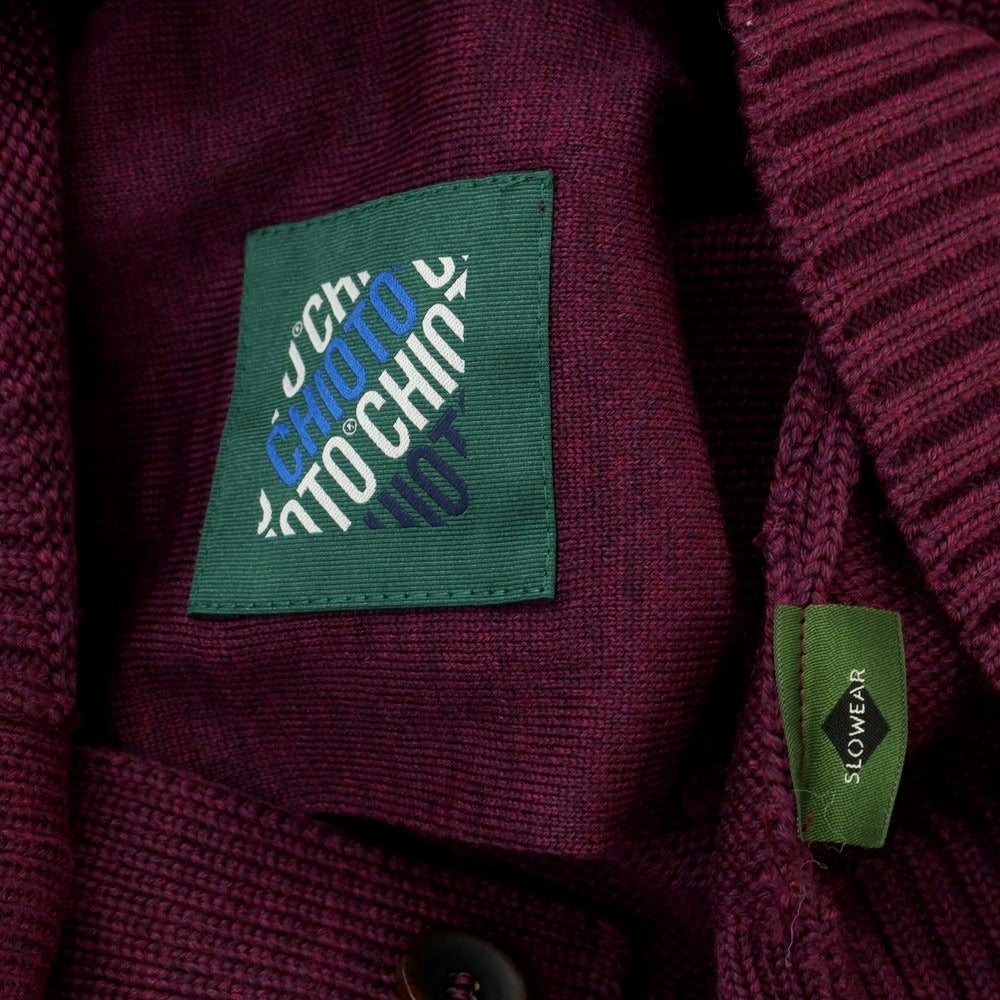 [New] ZANONE CHIOTO Kyoto mid gauge wool stand collar cardigan dark purple [46] [Condition rank N] [Men&