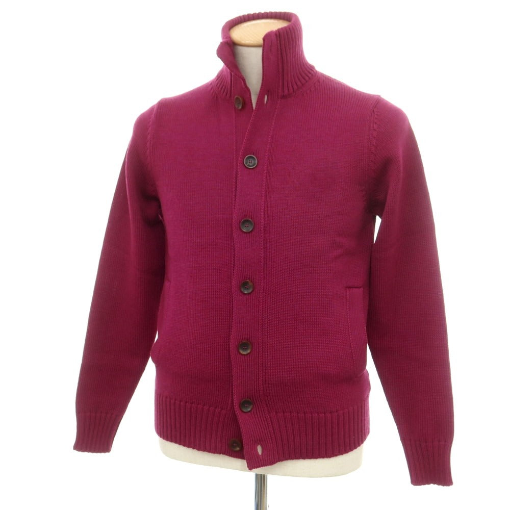 [New] ZANONE CHIOTO Kyoto mid gauge wool stand collar cardigan pink purple [44] [Condition rank N] [Men&