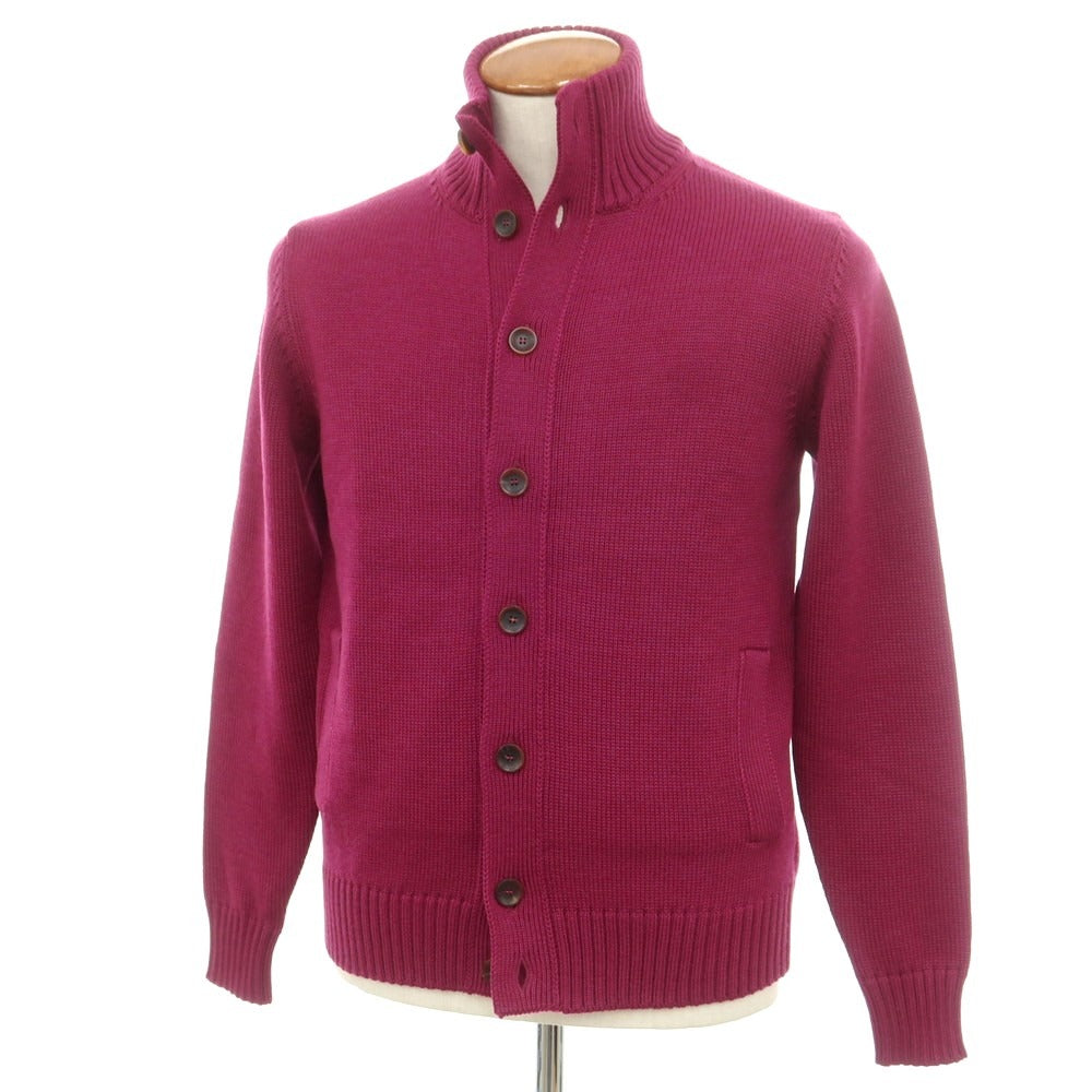 [New] ZANONE CHIOTO Kyoto mid gauge wool stand collar cardigan pink purple [48] [Condition rank N] [Men&
